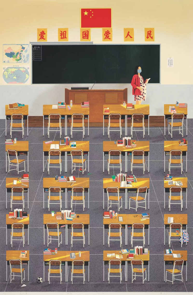 版畫《光之翼》。青海省文聯(lián)供圖