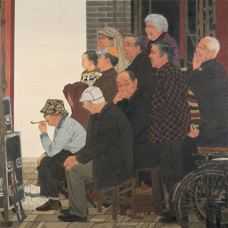 中國(guó)畫《春天里》。青海省文聯(lián)供圖