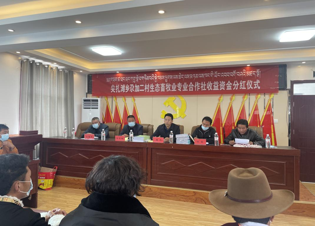 分紅儀式現(xiàn)場(chǎng)。尖扎縣委宣傳部供圖