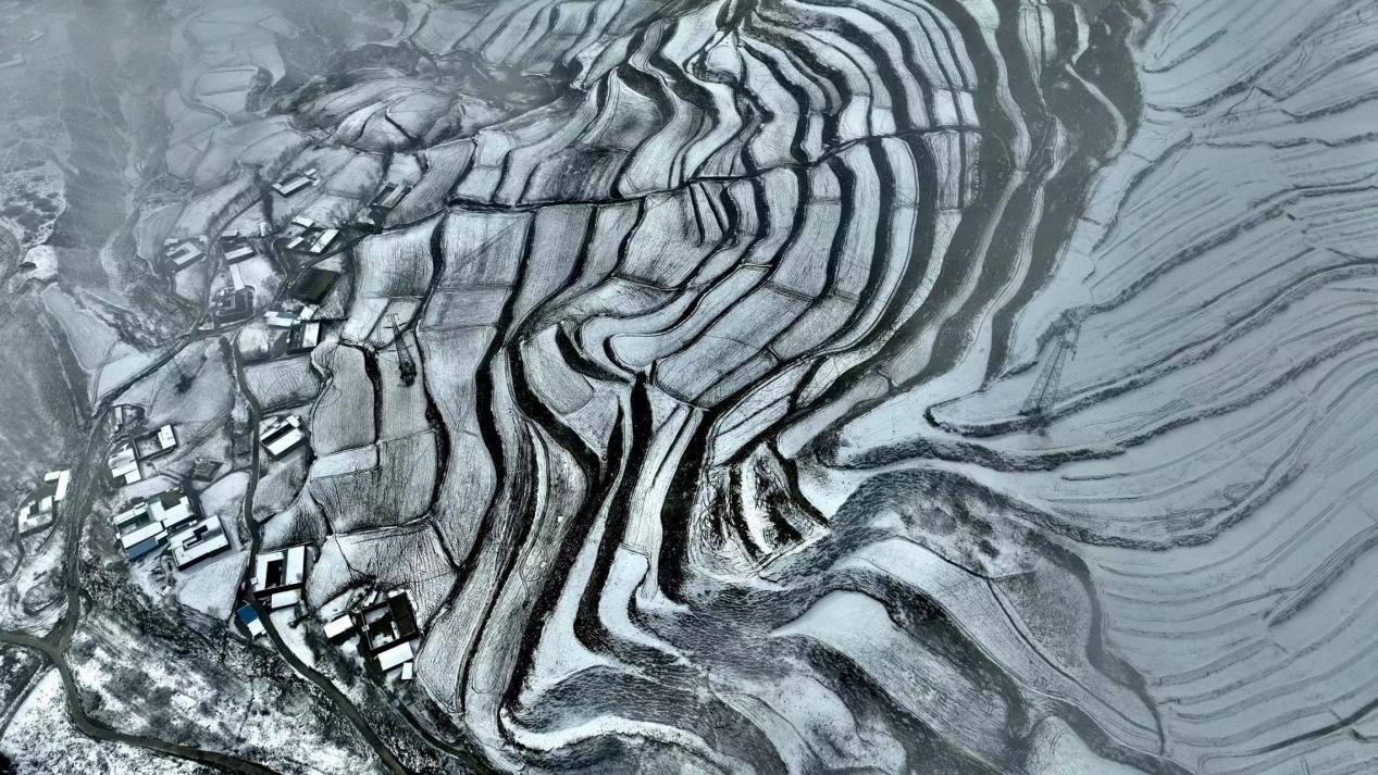 雪后的化隆美景猶如水墨畫。李玉峰攝