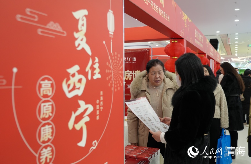 置業(yè)顧問向購房群眾介紹戶型。人民網(wǎng)記者 甘海瓊攝